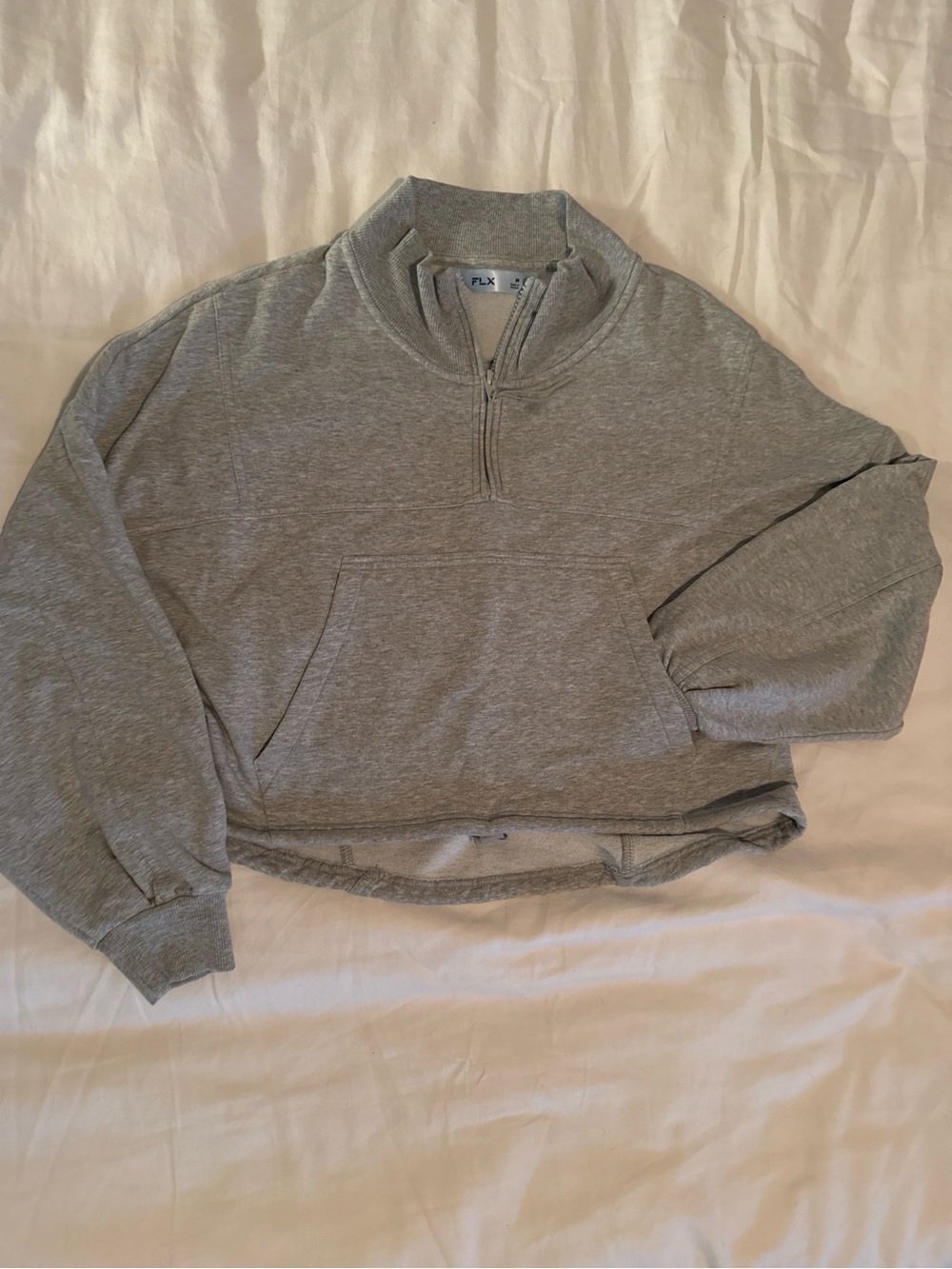 Women’s FLX Gray Quarter-Zip Cinch Pullover Sweatshirt - M
